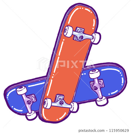 兩個滑板的插畫 115950629