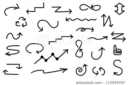 黑色箭頭插畫素材集 黑色箭頭插畫素材集 115950787