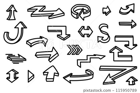 三維箭頭插畫素材集 115950789