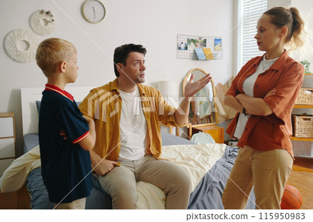 Family Arguing Together With Child Family Arguing Together With Child 115950983