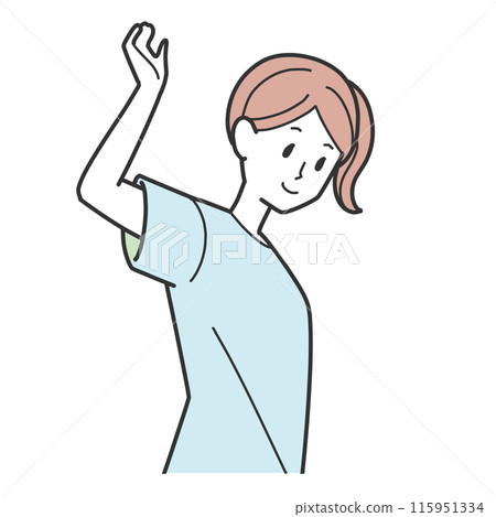 舉起一隻手的女人 115951334