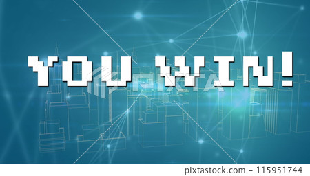 Image of you win over metaverse city and green background Image of you win over metaverse city and green background 115951744