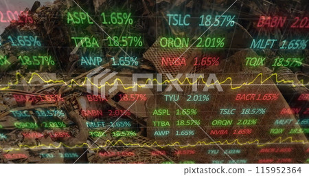 Image of data processing over rubbish dump Image of data processing over rubbish dump 115952364