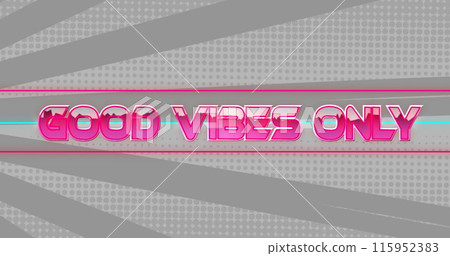 Image of good vibes only text over neon background 115952383