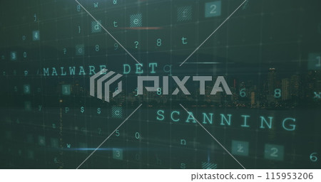 Image of data processing over dark background 115953206