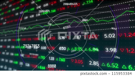 Image of data processing over black background 115953384