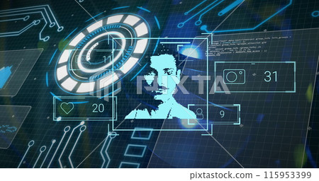 Image of mathematical equations and scope scanning Image of mathematical equations and scope scanning 115953399