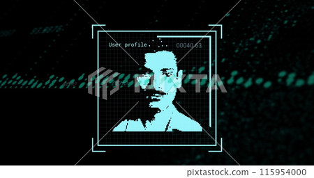 Image of financial graphs and data over social media users on black background Image of financial graphs and data over social media users on black background 115954000