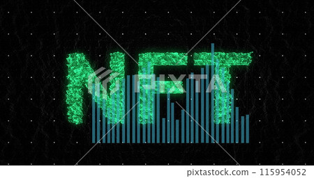 Image of graphs and nft on black background 115954052