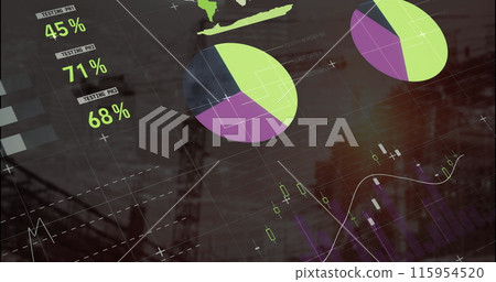 Image of data processing over landscape 115954520