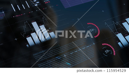 Image of data processing over landscape Image of data processing over landscape 115954529