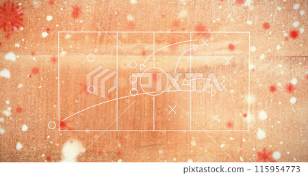 Image of game plan over light spots on orange background 115954773