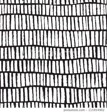 Aesthetic Naive boho seamless pattern with hand drawn textured dashes in mid century style in black and white colors. Messy graffiti sketch wallpaper print. Swiss Doodle contemporary design for kids Aesthetic Naive boho seamless pattern with hand drawn textured dashes in mid century style in black and white colors. Messy graffiti sketch wallpaper print. Swiss Doodle contemporary design for kids 115954902