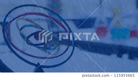Image of rain over model in lab 115955665