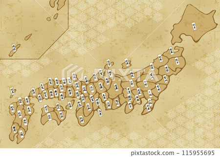 日本地圖舊圖米色 日本地圖舊圖米色 115955695
