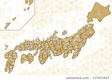 Map of Japan, Old Map, White 115955697