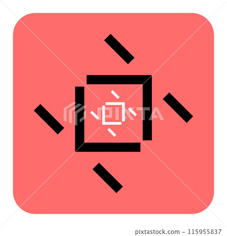 Abstraction. Sign on a pink background. Art design. Figure. Symbol and letter. Logo. Graphic element. Design. Illustration. 115955837