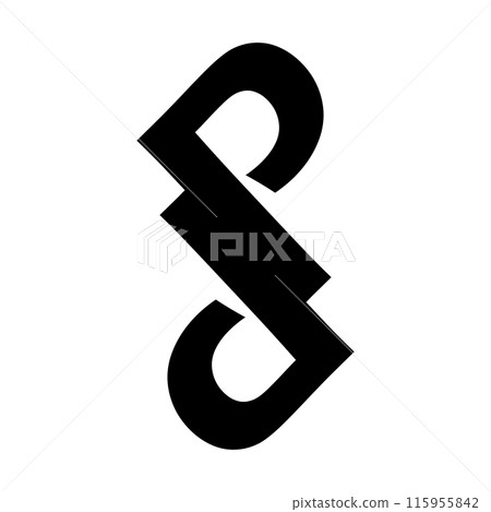 Abstraction. Sign on a white background. Art design. Figure. Symbol and letter. Name of the company. Logo. Graphic element. Design. Illustration. Abstraction. Sign on a white background. Art design. Figure. Symbol and letter. Name of the company. Logo. Graphic element. Design. Illustration. 115955842