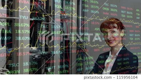 Image of data processing and social media speech bubbles over caucasian man wearing vr headset 115956104