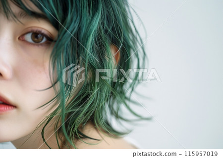 Hair color green "AI generated image" 115957019