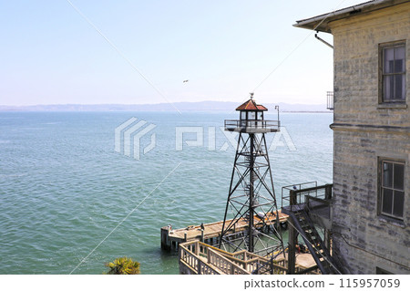 Alcatraz Island, Old Prison Guard Tower, San Francisco, California, USA 115957059