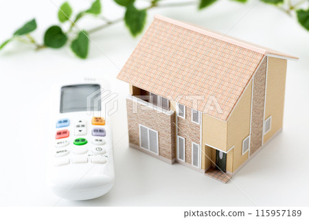 Air conditioner remote control and house Air conditioner remote control and house 115957189