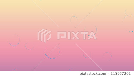 Digital image of multiple throbber icons floating against pink gradient background 115957201