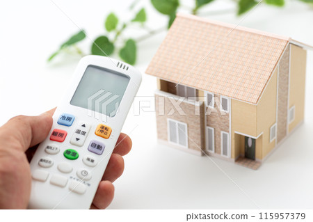 Air conditioner remote control and house Air conditioner remote control and house 115957379