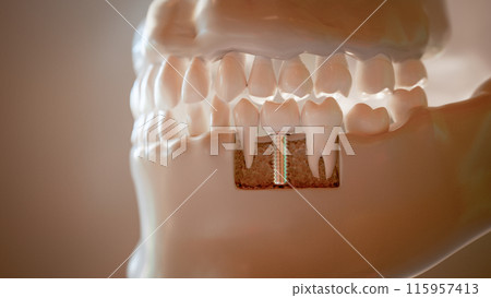 Dental Implant Procedure 3D Rendering 115957413