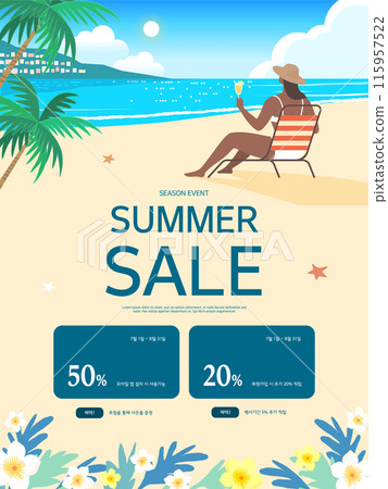 summer holidays vacation shopping illustration.  115957522