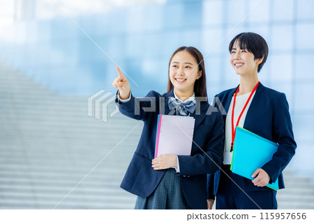 School, two women, student, teacher School, two women, student, teacher 115957656