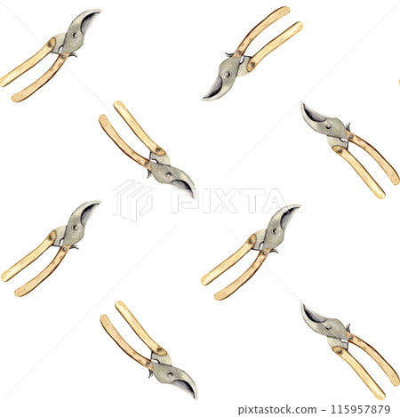 watercolor pruners seamless pattern watercolor pruners seamless pattern 115957879