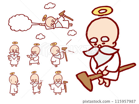 A cute bearded god with a ring on his head 115957987