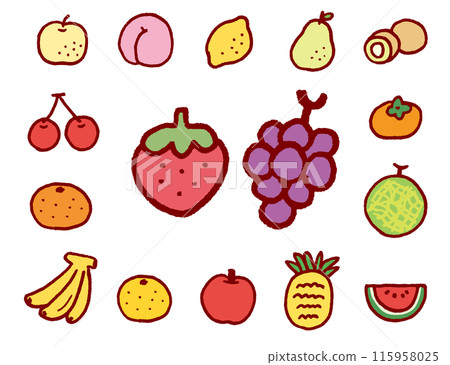 Cute fruit icon illustration 115958025