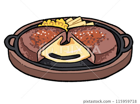 Cheese in hamburger steak 115959718