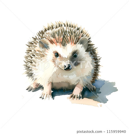 白色背景上刺蝟的水彩插圖 白色背景上刺蝟的水彩插圖 115959940