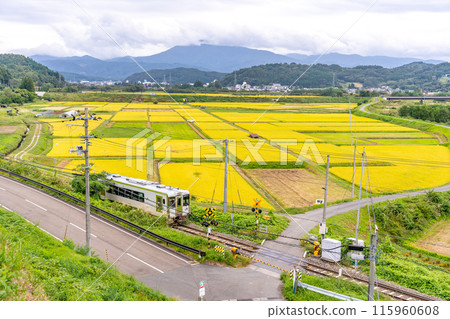 Roadside Station Tono Kaze no Oka Observation Deck Rural scenery dyed in golden autumn colors Japanese original scenery Tonogo Roadside Station Tono Kaze no Oka Observation Deck Rural scenery dyed in golden autumn colors Japanese original scenery Tonogo 115960608