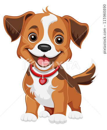 small puppy dog flat cartoon vector illustration 115960890
