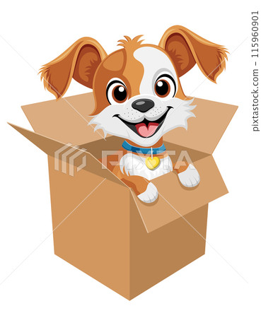 small puppy dog flat cartoon vector illustration 115960901
