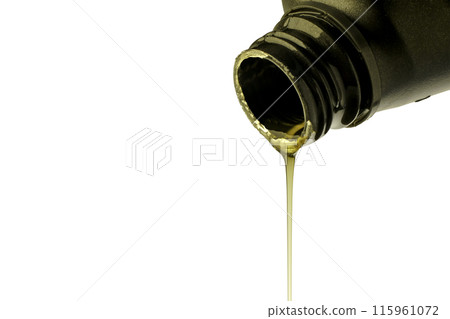 drops of lubricant from black plastic bottles on a white background drops of lubricant from black plastic bottles on a white background 115961072
