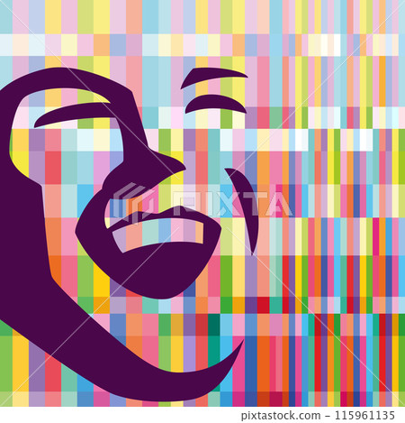 colorful graphic design with happy man face 115961135