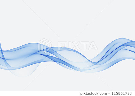 Abstract background of transparent wave flow, blue lines, blue smoke curve. Abstract background of transparent wave flow, blue lines, blue smoke curve. 115961753