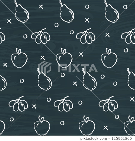 Chalkboard seamless pattern with fruit symbols 115961860
