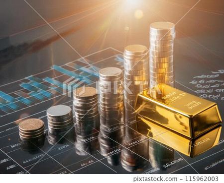 右上圖表與商業黃金市場形象 115962003