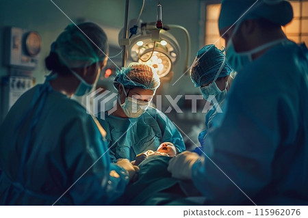The medical team performing cesarean sections. 115962076