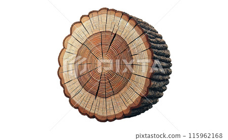 Cross-section of Tree Log with Growth Rings. 115962168