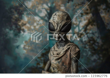 Creepy alien in the forest. 115962776