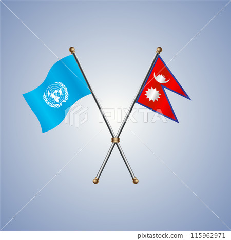 United Nations and Nepal flags relations 115962971