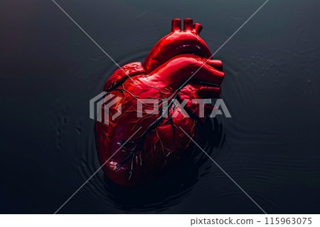 Human heart in water. Heart in water. 115963075