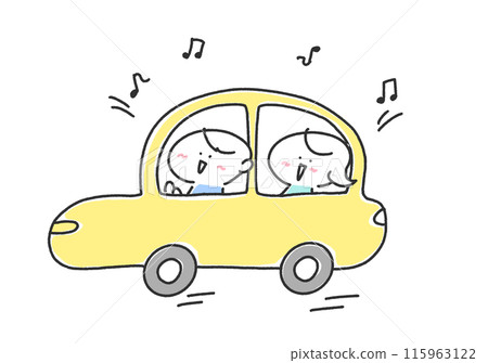 Smiling men and women driving, driving, couple, date 115963122